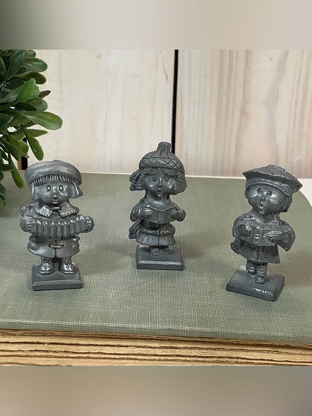Lot of 3 Royal Pewter Miniature Christmas Carolers